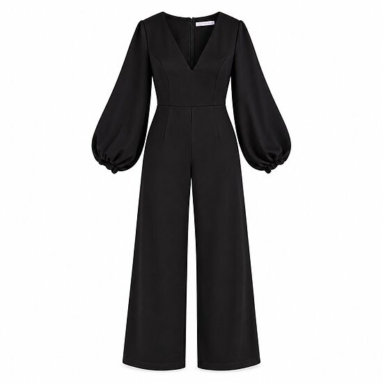 TRUE VIOLET black wide-leg jumpsuit