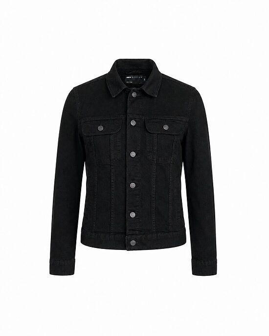 ASOS Design melna džinsa jaka 