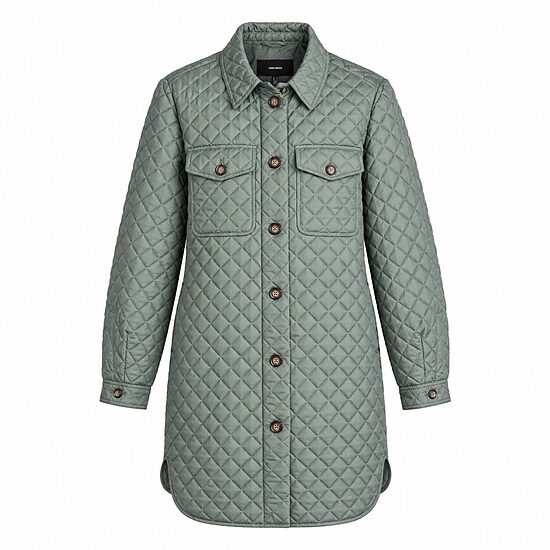 VERO MODA sieviešu zaļš stepēts mētelis