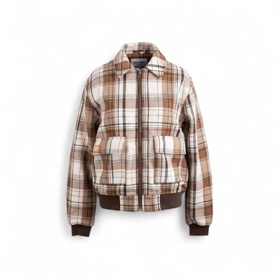 ASOS Design sieviešu jaka (2XS, brūni rūtaina)