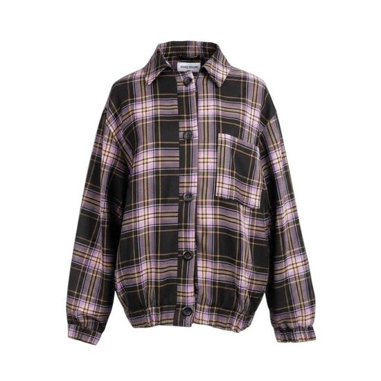 ASOS Design sieviešu rūtaina jaka (EU34, melna/lillā)